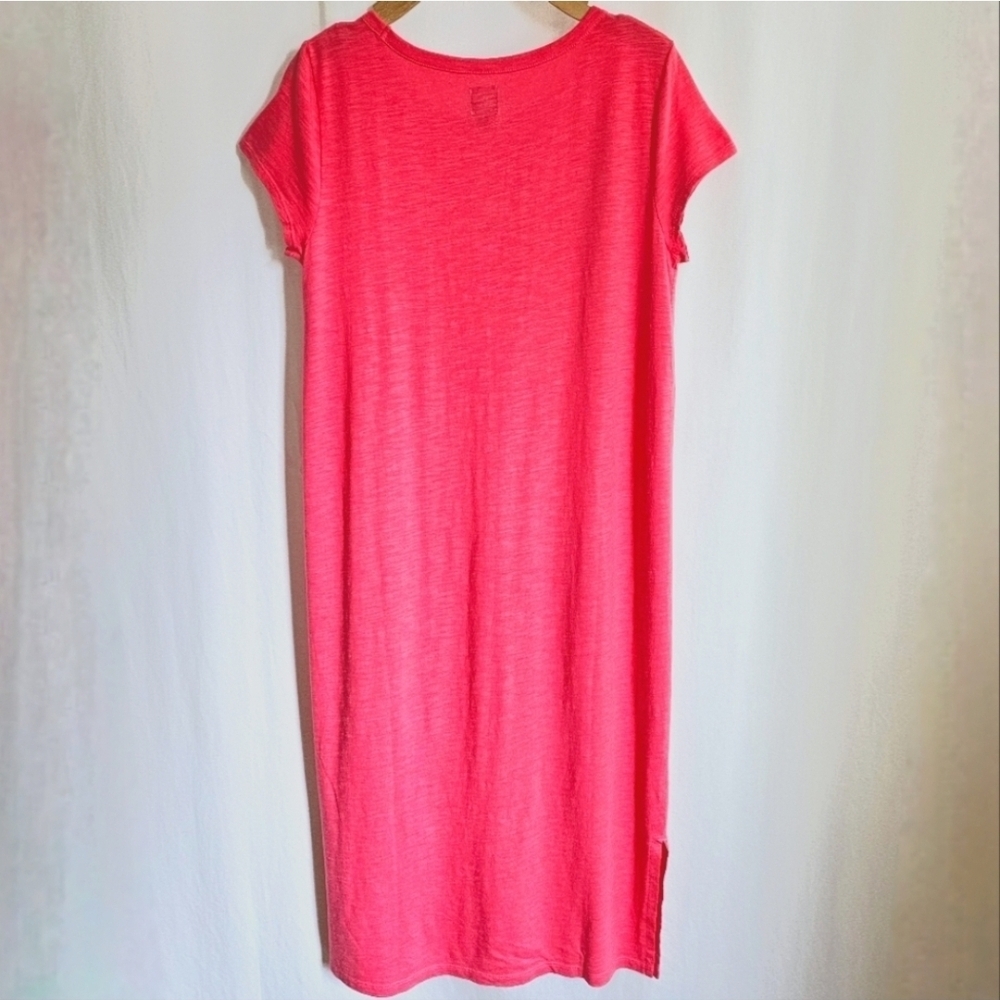 GAP Coral Pink Short Sleeve Midi T-Shirt Dress